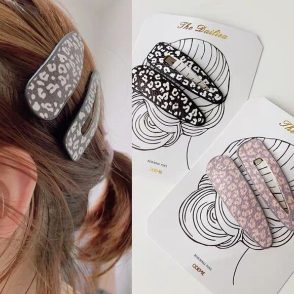 4/$25 Anthropologie Leopard Spotted Hair Clip Set - Picture 1 of 2
